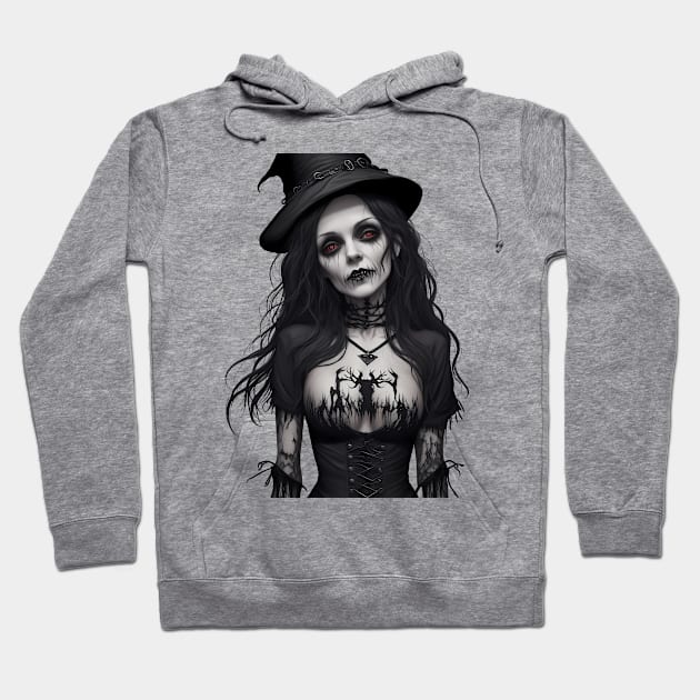 Gothic witch with hat Hoodie by TaevasDesign